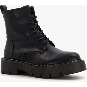 Blue Box dames veterboots met grove zool zwart - Maat 41