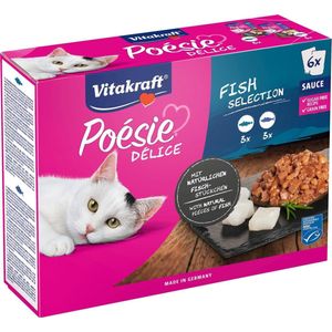 Vitakraft Poesie Multipack Deli Sauce Vis Pouch 6x85 g - Kattenvoer - Koolvis&Kabeljauw