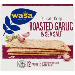 Wasa - Delicate Crisp Crackers - Roasted Garlic & Seasalt - 190 gr - Doos 10 pak