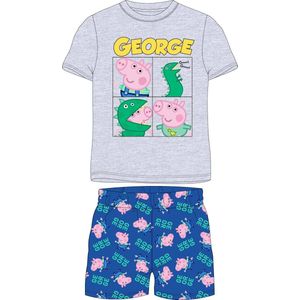 Peppa Pig George shortama/pyjama grijs/blauw katoen maat 104