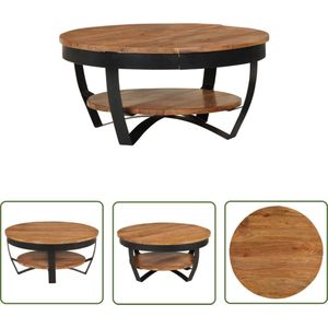 The Living Store Salontafel 65x65x32 cm massief acaciahout - Salontafel - Industrieel Design - Acaciahout - Vintage - Retro
