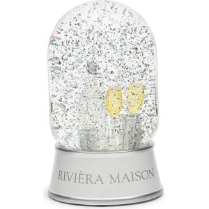 Riviera Maison Kerst/Winter Decoratie - Ready To Party Snowglobe - Wit - Goud