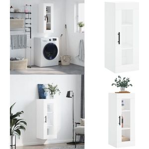 vidaXL Hangkast 34,5x34x90 cm wit - Wandkast - Wandkasten - Hangkast - Hangende Kast
