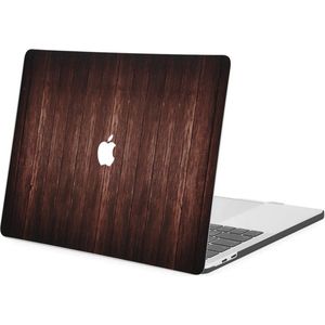 iMoshion Design Laptop Cover Geschikt voor de MacBook Pro 13 inch (2016-2019) - A1708 / A2159 - Dark Brown Wood