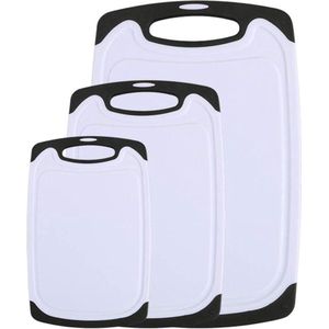 Snijplankenset Plastic - Set van 3 - Vaatwasmachinebestendig - Met Sapgroef - Ophanggat - Keukenbenodigdheden - Vicloon joseph joseph cutting board