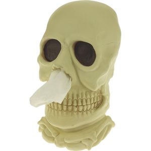 Rotary Hero® Schedel - Tissue box Houder voor zakdoeken Tissue dispenser Cosmeticadoekjesbox - Voor keuken badkamer slaapkamer - Rechthoekig - Glow in The Dark Skull - 17.5x15x29.5 cm