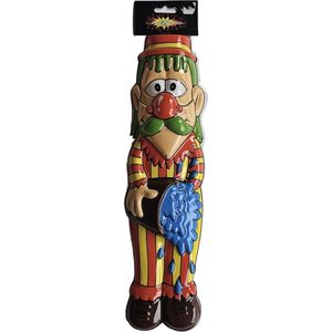 Carnaval wanddecoratie bord Clown man langwerpig / Nar / Clown 40 cm