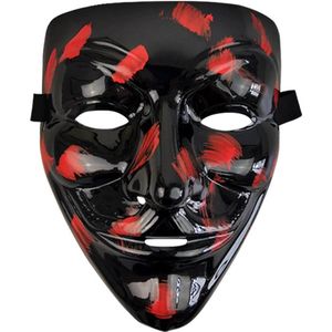 Face Mask – Anonymous Masker – Zwart met Bloed Vegen