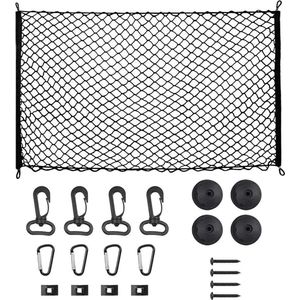 Auto kofferbaknet, 115 x 60 cm bagagenet auto, van elastisch nylon kofferbaknet, strekt zich uit tot 130 x 80 cm