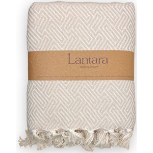 Lantara - Athene - Sprei Grand foulard - Zand Beige - Katoen - 150x250cm