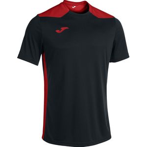 Joma Championship VI Shirt Korte Mouw Dames - Zwart / Rood | Maat: XL