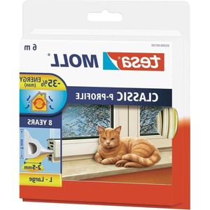 Profiel Rubberen Tochtstrip - Zelfklevend - Isolatie Kieren Ramen Deuren - Wit - 6m x 9mm x 55mm