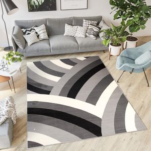 Tapiso Dream Vloerkleed Grijs Zwart Wit Modern Woonkamer Tapijt Maat- 180x250