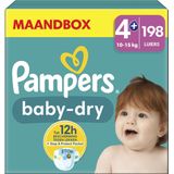 Pampers Baby-Dry - Maat 4+ (10kg-15kg) - 198 Luiers - Maandbox