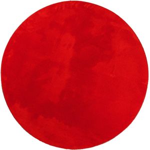 vidaXL-Vloerkleed-HUARTE-laagpolig-zacht-wasbaar-Ø-160-cm-rood