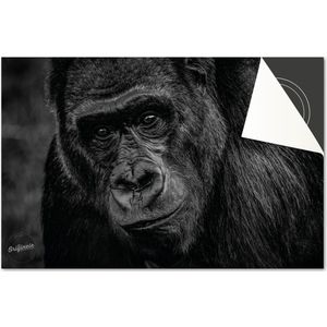 Inductie beschermer 60x60 - afdekplaat inductie mat - Dietrix Kookplaat beschermer - DELUXE - Dieren Gorilla Zwart