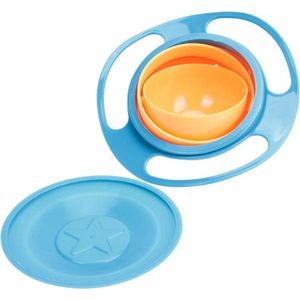 Anti Mors Baby Kom - Eetbakje - Kinderen - Babyvoeding - 360 Graden Roterend - Draaibalans - Spill Proof - Morsbestendig - Blauw