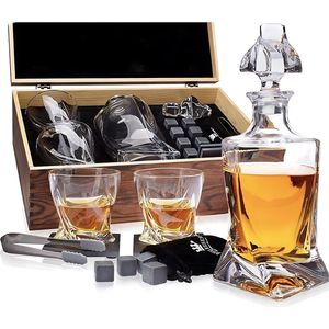 SB Whiskey Glazen Set - Luxe Whiskey Karaf Set - Glazen - Onderzetters - Whiskeystenen