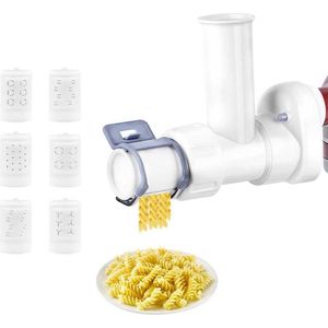 7-Delige Pasta Opzetstuk Set voor KitchenAid - Roestvrijstaal, Vaatwasmachinebestendig - Inclusief Roller & 6 Pasta Vormen - Eenvoudige Installatie & Gebruik - Perfect voor Elke Pasta Liefhebber