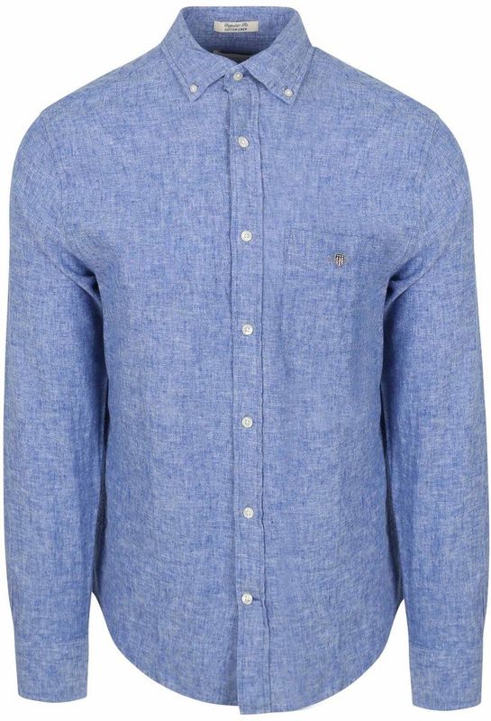 Gant Overhemd Linnen Blauw - Maat XXL - Heren - Overhemden Casual