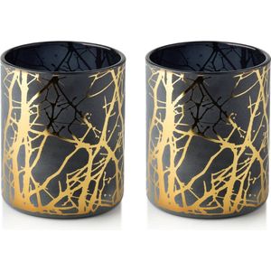 SET ODETTE GOUDEN Kandelaars ( 2 stuks ) d8,8cm x h10cm