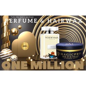 JPC - One Million - Men's package - Yodeyma Power - Magic Pro One Million wax - Haar & Parfum pakket - Man gift set - Cadeau set man