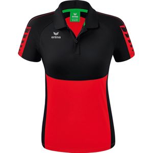 ERIMA Six Wings Polo Dames Rood-Zwart Maat 42