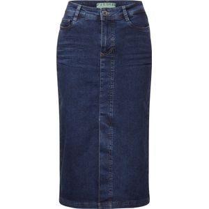 Street One Denim Skirt - midi high waist - Dames Rok - soft indigo washed - Maat 46