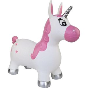 Simply For Kids Skippybal Eenhoorn Wit/Roze 50 Cm