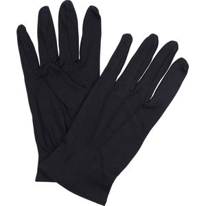 Gala Handschoen Zwart - Zwartte stoffen handschoenen van katoen