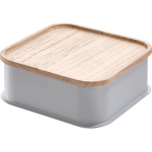 iDesign - Medium Opbergbox met Deksel - Gerecycled Kunststof - Grijs