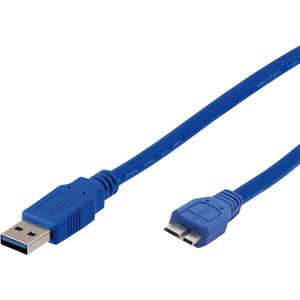 Scanpart Micro USB oplaadkabel 1.8 meter - Geschikt voor smartphone - Blauw - USB 3.0