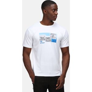 Het Regatta Fingal Slogan T-shirt met korte mouwen - heren - met opdruk - sneldrogend - Wit