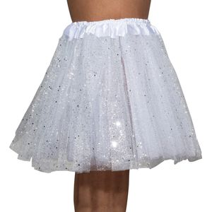 Tutu - Met glitters - Tule rokje - Petticoat - Kinderen - Meisjes - Wit