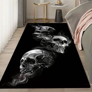 Vloerkleed schedels - antislip - rook - gotische stijl - tapijt - keukenkleed - salontafel kleed - woonkamer - slaapkamer - foam - 120 x 160 cm