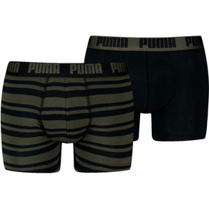 Puma Boxershorts Everyday Heritage Stripe - 2 pack - Forest Night Tonal - Maat XL