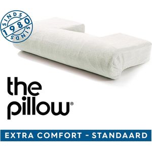 The Pillow Extra Comfort - Orthopedisch Hoofdkussen tegen Nekklachten - Ergonomisch Slaapkussen - Medium - Vanaf 65 kg - Ventilerend Natuurrubber - Inclusief Luxe Sloop - 63x36x15cm