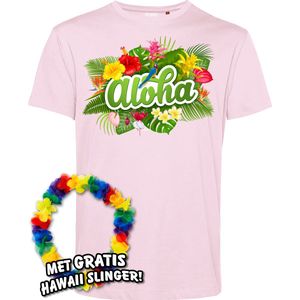 T-shirt Aloha | Toppers in Concert 2024 | Club Tropicana | Hawaii Shirt | Ibiza Kleding | Lichtroze | maat L