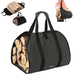 Nevolis® houtmand voor haardhout – Brandhout draagtas - Canvas Logboek Draagtas voor Hout – Outdoor Camping Tas voor Houtopslag – Waterbestendige Tas met Handgrepen voor Open Haarden en Fornuizen – Houtblok Accessoires