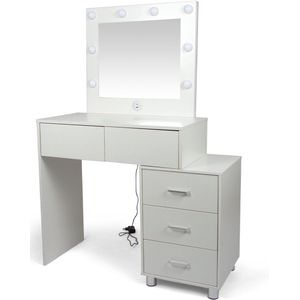 Milton & Oldbrook Kaptafel met LED-verlichting Trosa Wit