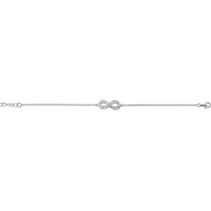 New Bling 9NB-0224 - Zilveren armband met infinity - zirkonia - lengte 17 + 3 cm - zilverkleurig
