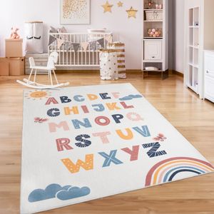 Paco Home Kindertapijt Kinderen Vloerkleed Kinderkamer Antislip Regenboog Hart Stippen 160x220 cm