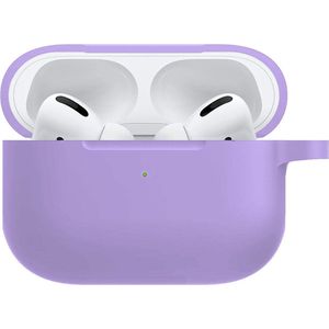 Case Geschikt voor AirPods Pro 2 Hoesje Hoes Siliconen Met Clip Cover - Hoesje Geschikt voor Apple AirPods Pro 2 Hoes Siliconen - Lila