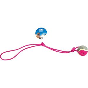 Duvoplus - Speelgoed Voor Dieren - Hond - Knoop Katoen Pendel Met 1 Knoop & Tennisbal 60cm Grijs/roze - 1st