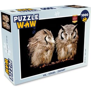 Puzzel Uil - Vogel - Zwart - Legpuzzel - Puzzel 1000 stukjes volwassenen