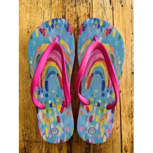 Owniez Flip Flops - Regenboog Slippers - Kinderen - Meisjes - Comfortabele en Duurzame Slippers - Maat 33-34