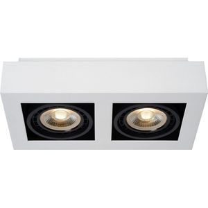 Lucide ZEFIX - Plafondspot - LED Dim to warm - GU10 (ES111) - 2x12W 2200K/3000K - Wit