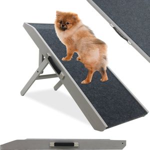MaxxPet Hondentrap - Easy Step Hondenloopplank - Hondenloopplank - Hondentrapje voor Honden - 91x38x9cm - grijs