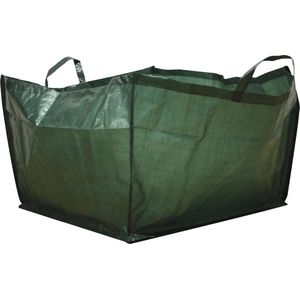 Toolland Tuinafvalzak, vierkant, polyester, groen, 190 liter