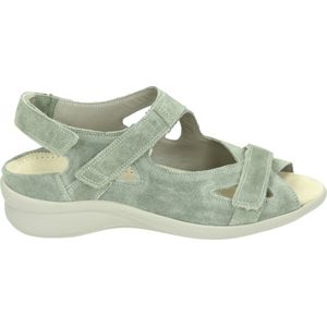 Durea 7258 H - Volwassenen Platte sandalenDames Sandalen - Kleur: Groen - Maat: 38.5